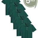 Hunter Green (5-Pack) 18 5-Pack School Uniform Tagless Polo Tshirt for Little Boys & Big Boys